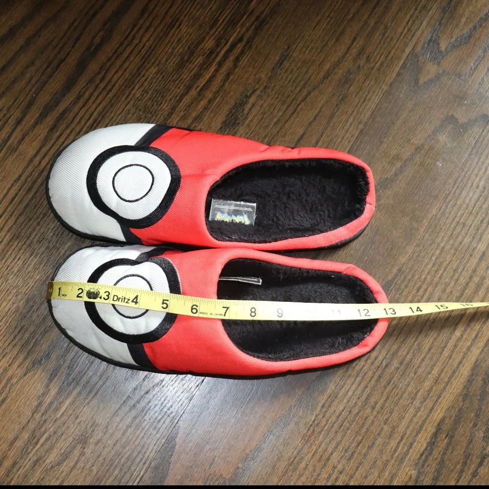 Pokemon Poke Ball Scuff Hard Bottom Adult Unisex Slipper Size XL Red Black White - Picture 12 of 12